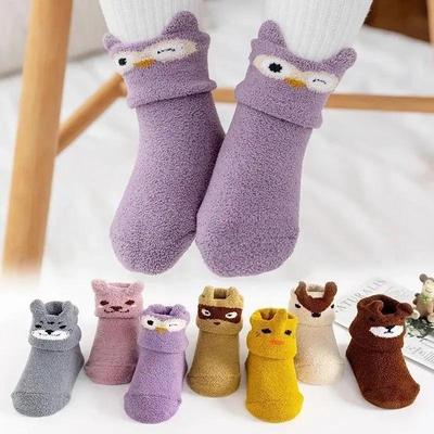 Indoor Socken Warme Dicke Socken Korallenfleece Baby Rutschfeste Bodensocken Herbst Und Winter Neugeborenes Neugeborene Jungen Und Mädchen