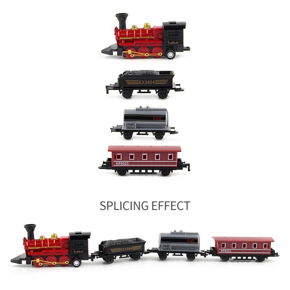 Pull-back Retro Steam Train Model Miniature Simulation Train Toy Pull Back Model Train Kids Toy