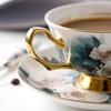 Coffee cups and sauce sets English porcelain tea service Ceramic cup Travel with spoon Retro cup