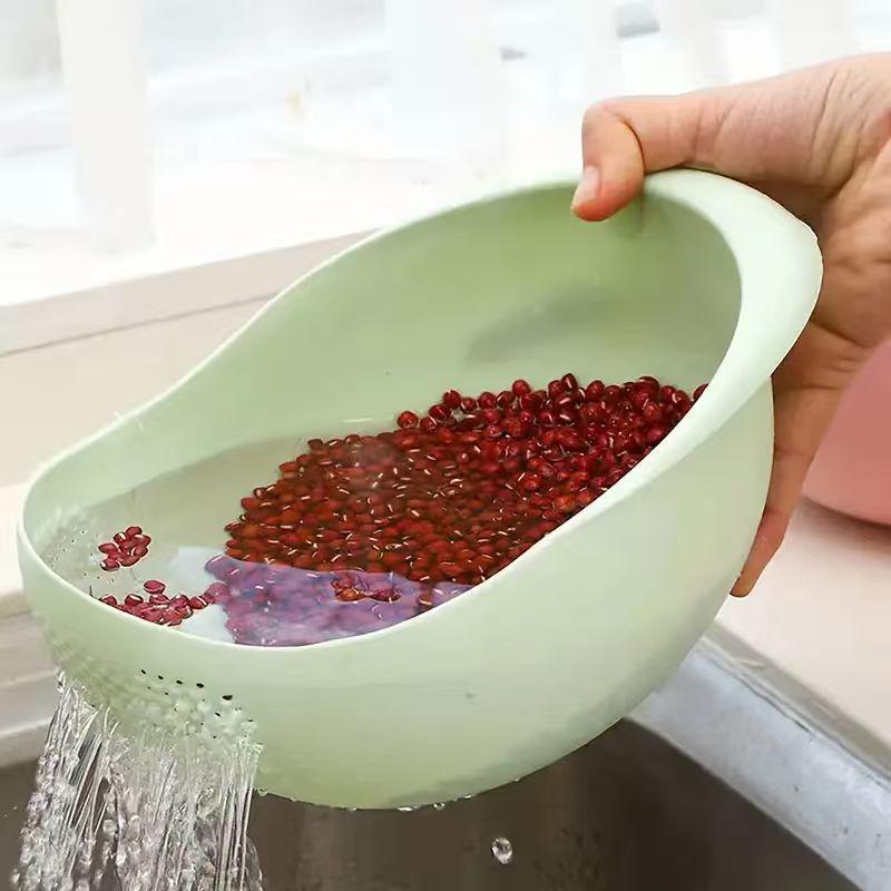 Thickened Plastic Kitchen Rice Washing Sieve, Multi-functional Creative Kitchen Vegetable Washing Basket, Drain Basket