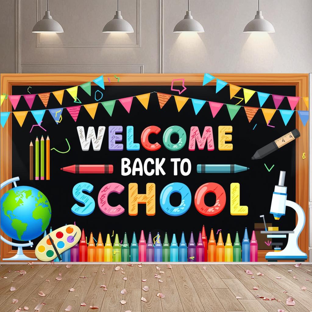 Educational Event Banner Vibrant Durable Portable Classroom Decoration Engaging Photo Booth Background for Children Celebration