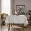 Cloth Dad French Milk White Light Luxury Tableware Beige Tassel Rectangle Round Table Tablecloth
