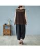 Uroi Mesh Knit Summer Tank Loose Free Size Women's Vest, V-Neck, Drawstring, Fringe, See-Through Top, Fit, Oversized, Coffee,