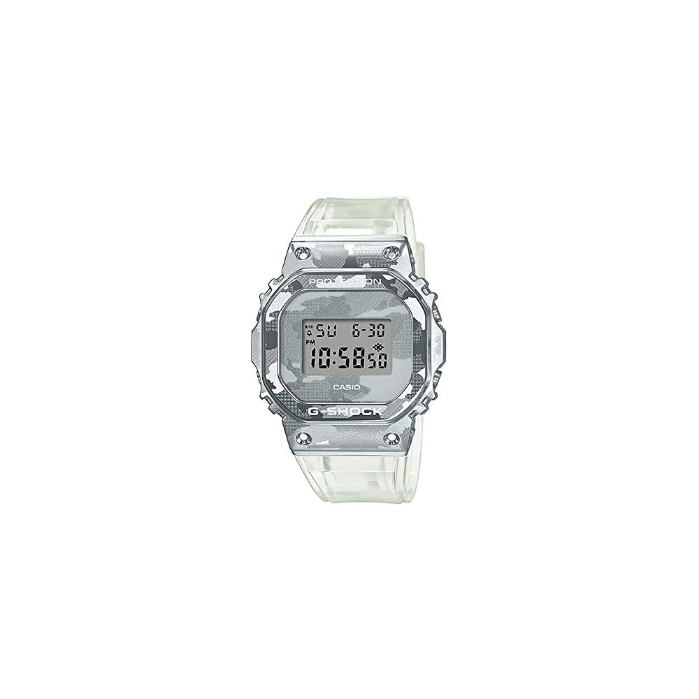 Casio G-Shock GM-5600SCM-1 Digital Watch Waterproof White Silver Camouflage for Men Kids