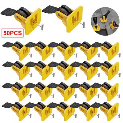 50 Stück/Set Bodenfliesen Nivelliersystem Fliese für Bodenfliesen Handfliesen Nivelliergerät Baustellenwerkzeugteile