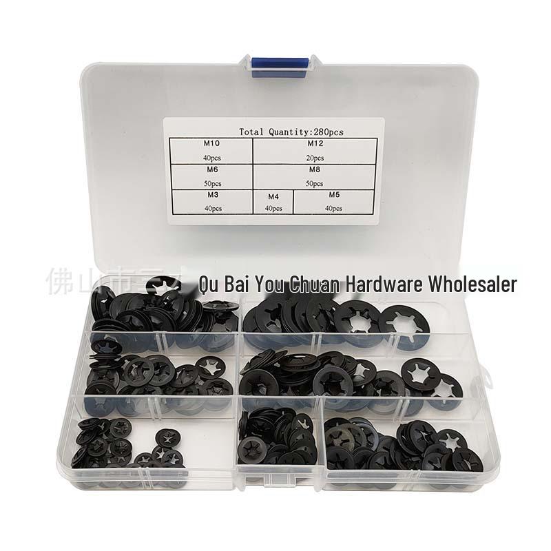 280-Piece Manganese Steel Flower Cam Bearing Lock Washers Set