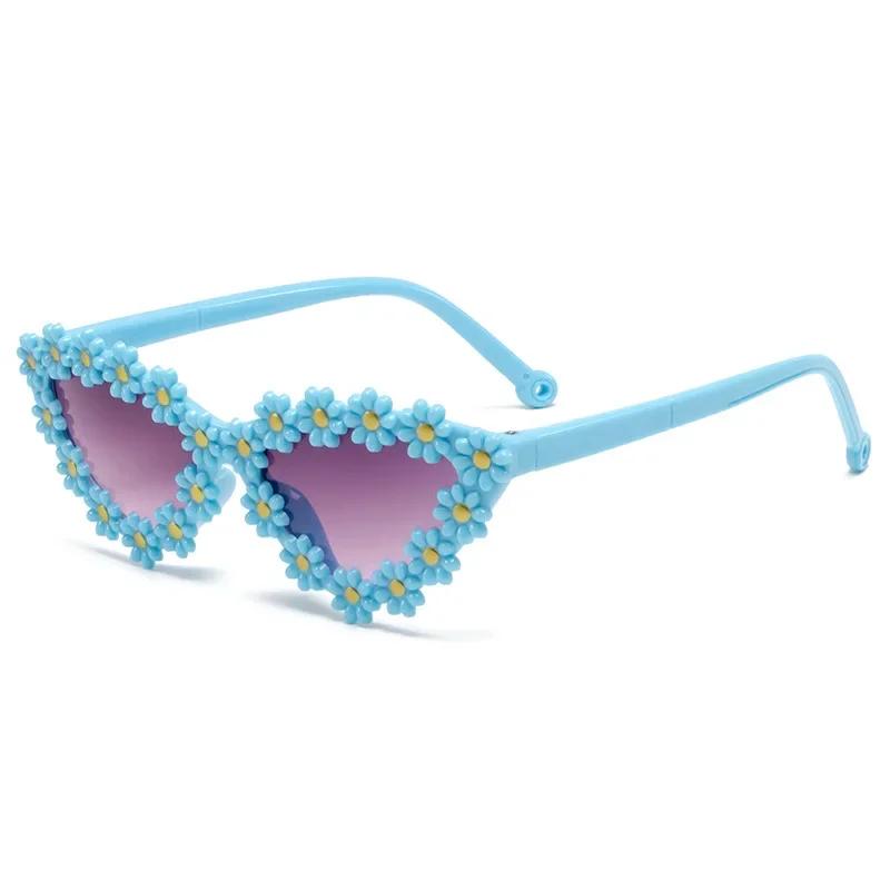 Nye Kattesøye Petal Briller Barnesolbriller Trendy UV-beskyttelsesbriller Solskjerm Søte Tusenfryd Solbriller 1-6 år gamle
