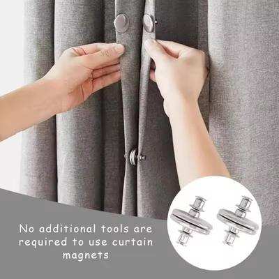 10 Pairs Double Sided Magnetic Curtain Buttons Detachable Self-Adhesive Self-Adhesive Magnetic Patches Adjustable