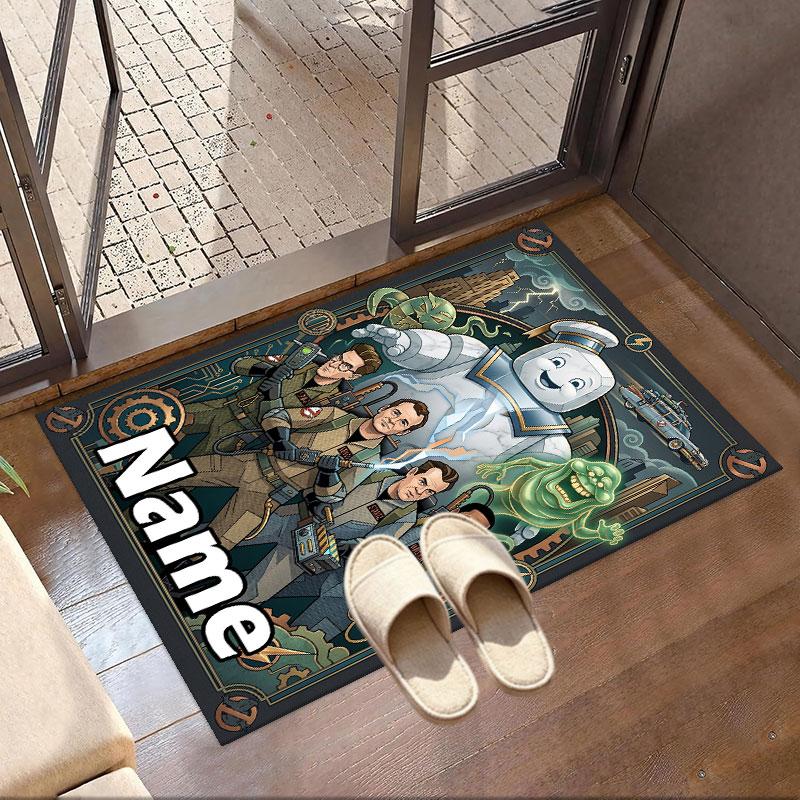 Custom Name Personalized Ghostbusters Print Carpet, Versatile Home Decor Rug, for Playroom, Apartment, Balcony, Entryway, Hallway Gift