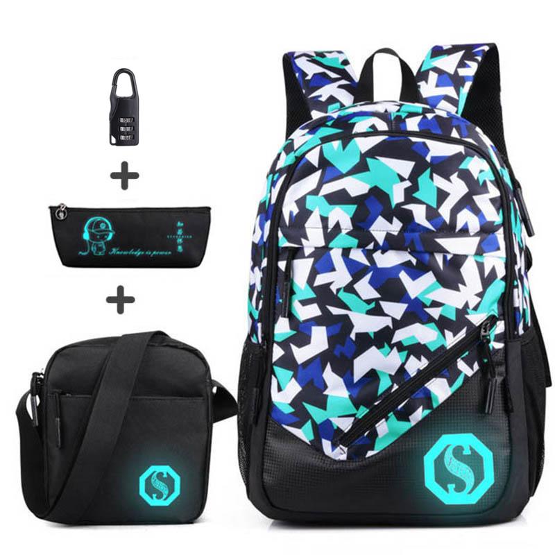 4pcs set Anti-thief school backpack waterproof oxford fabric boys school bags for girls kids backpack student children schoolbag