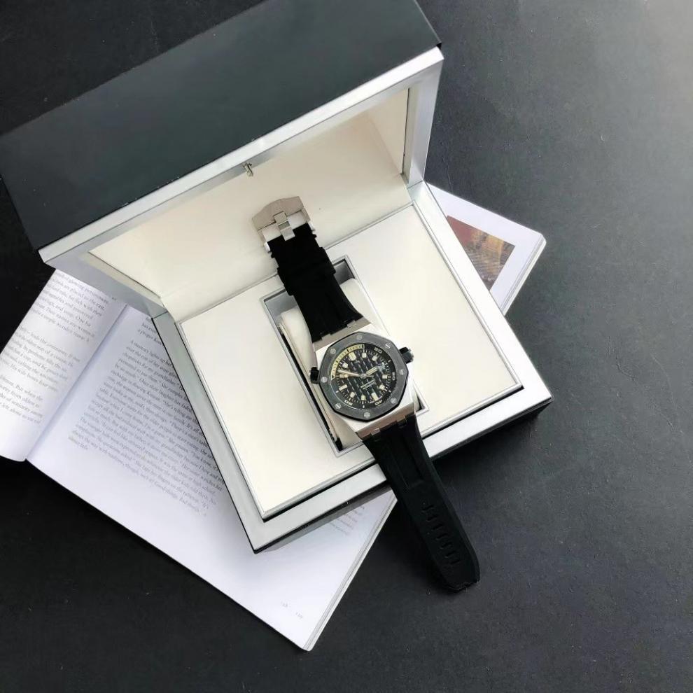 Pánské automatické mechanické hodinky Royal Oak A-P řady 15720 s kalendářem a svítícím silikonovým velkým ciferníkem