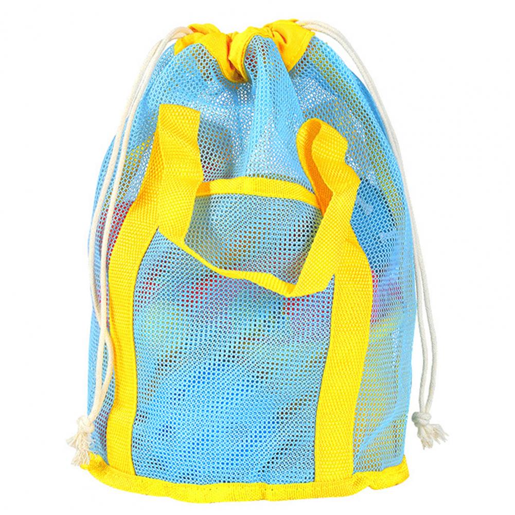 Portable Beach Bag Hollow Mesh Quick Dry Beach Tote Foldable Mesh Swimming Bag For Children Beach Toy Baskets Storage Bag