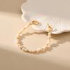 Irregular Natural Pearl Handmade Bracelet Gold Plated Ot Clasp Elegant Sweet Women Jewelry