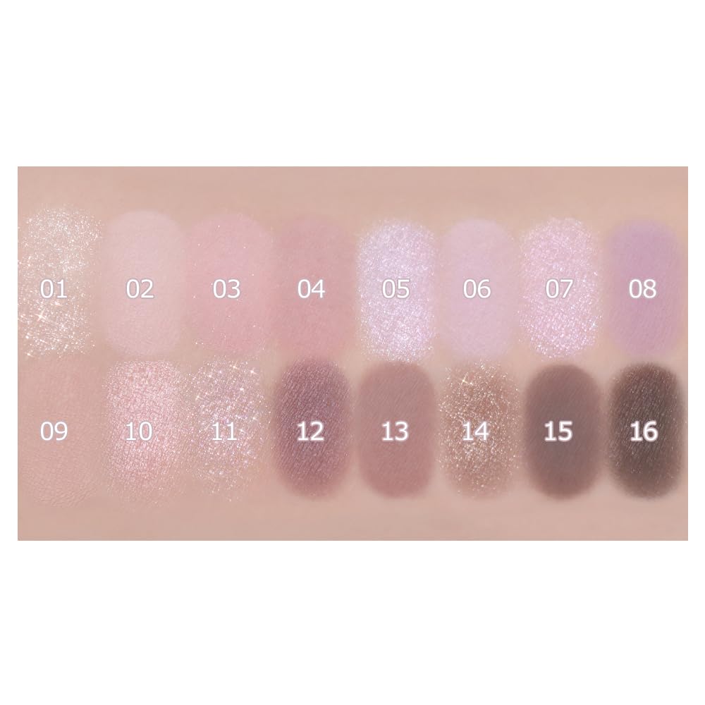 Wakemake Miękka Rozmywająca Paleta Cieni do Powiek Mystic Lavender Najlepsze Kosmetyki 16 Koreański Codzienny Cień do Powiek Naturalny 23, Rozmywający, Nagradzany, Odcienie, Matowy,