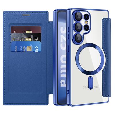 Luxury Flip Leather Card Clip Magnetic Phone Case for Samsung S26 Ultra S25 Edge S24 S23 S22 Plus A55 A35 A36 A05s A56 A37 A57 A17 Clear Wallet Cover