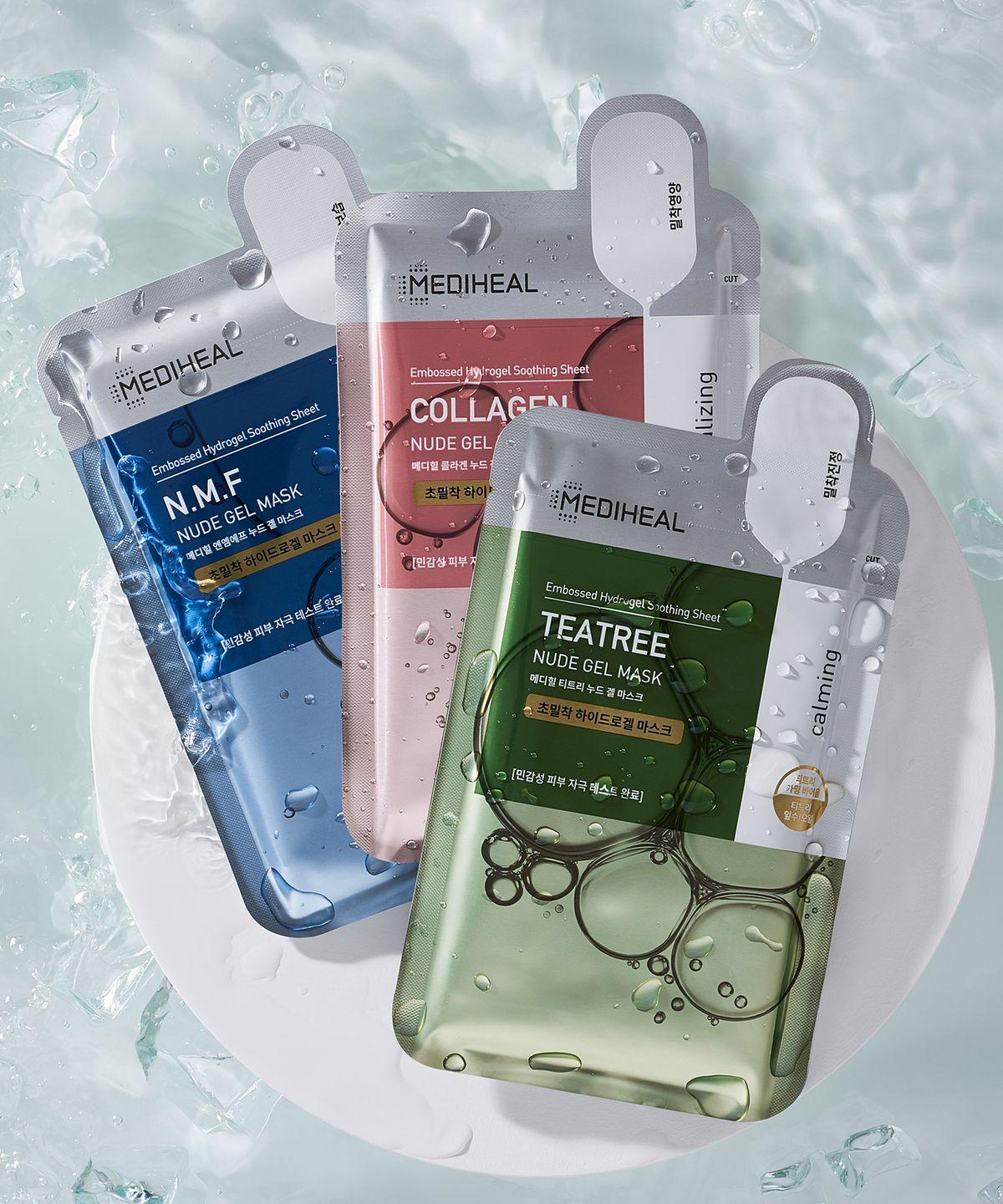 Nude Gel Mask Pack 10 Sheets, 3 Types Collagen Nude