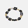 Bracelet - Luxenter - Nyste - Résine noire - finition or 18k - Élastique 10 mm