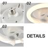 Ceiling Fan Light 60W 3-Speed Cooling Fan Ceiling Light Remote Control E27 Lamp Holder 3-gear Dimmable Electric Fan Lamp