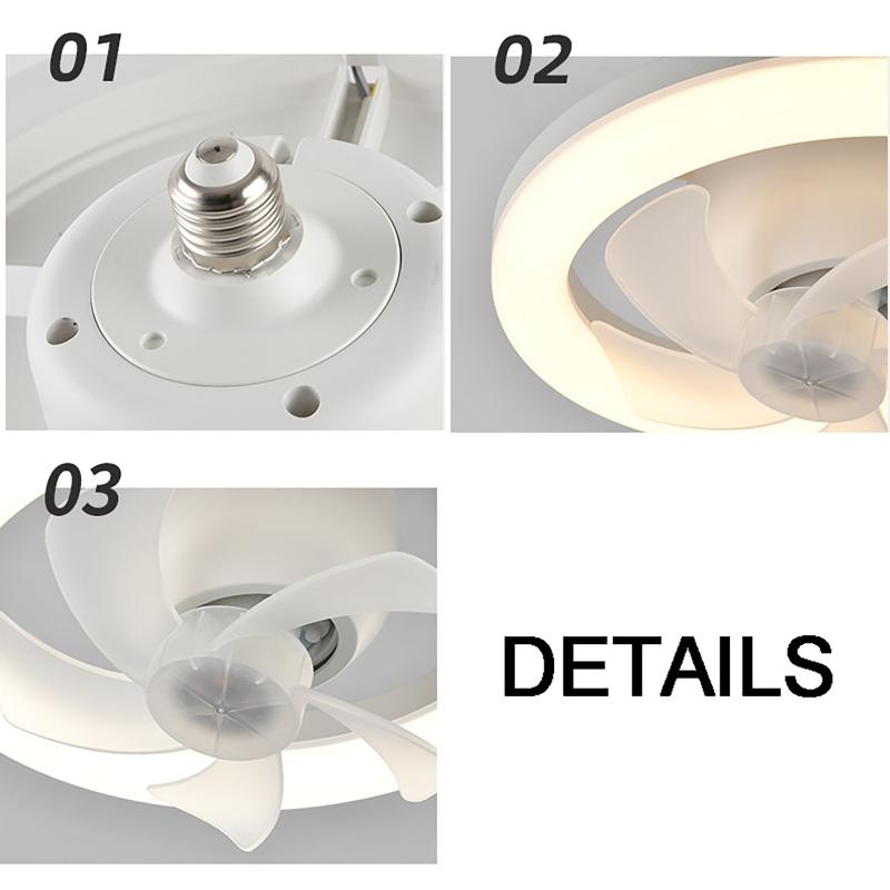 Ceiling Fan Light 60W 3-Speed Cooling Fan Ceiling Light Remote Control E27 Lamp Holder 3-gear Dimmable Electric Fan Lamp