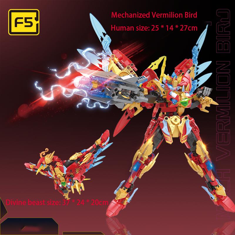 Jaki Transform Mech F5 Series 2 In 1 Puzzle Building Blocks Assembled Model Decoration Children'S Toys