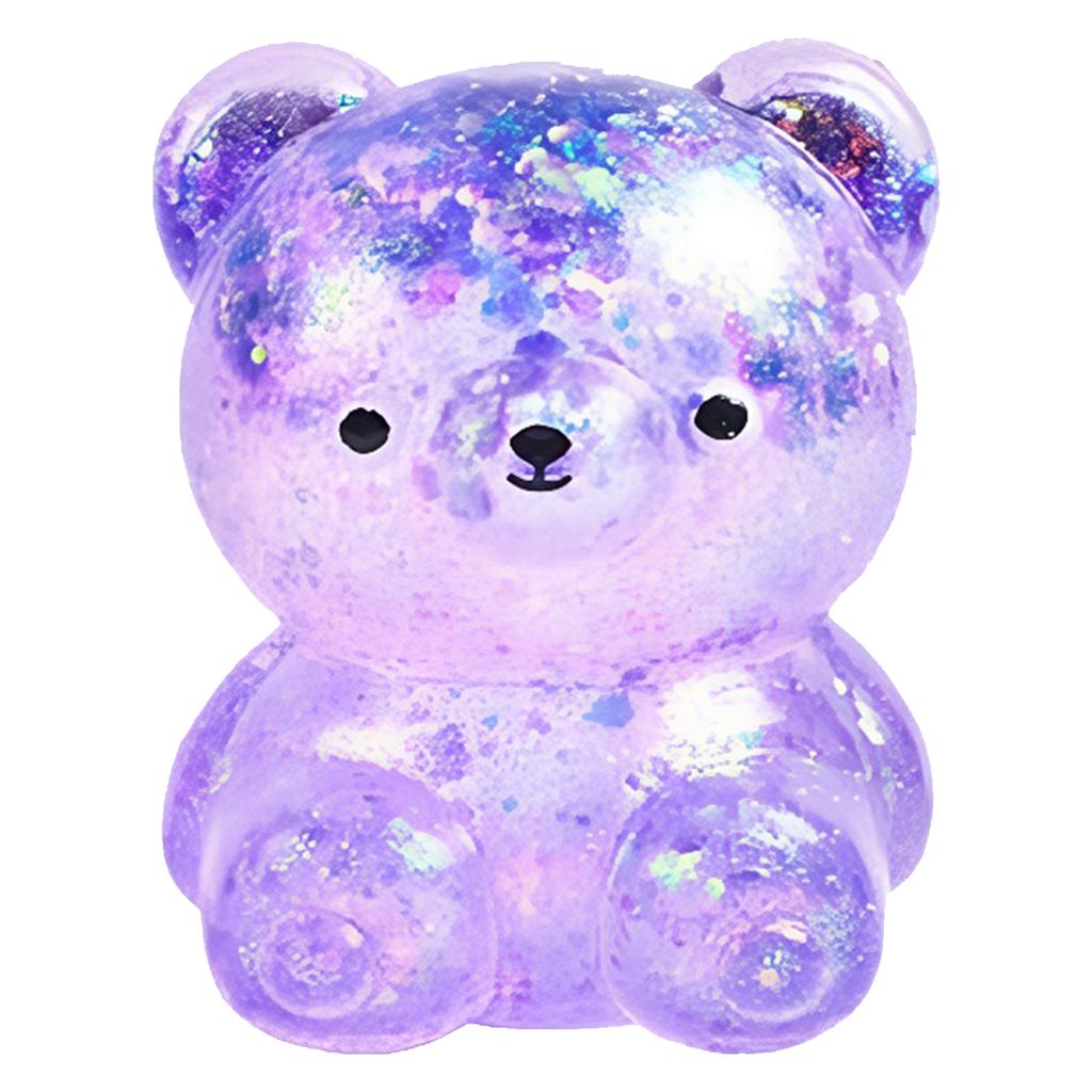 Glitter Bear Stress Ball Sugar Bear Novelty Squeeze Ball Soft Slow Rising Toy for Adults Party Favors Easter Basket Stuffers
