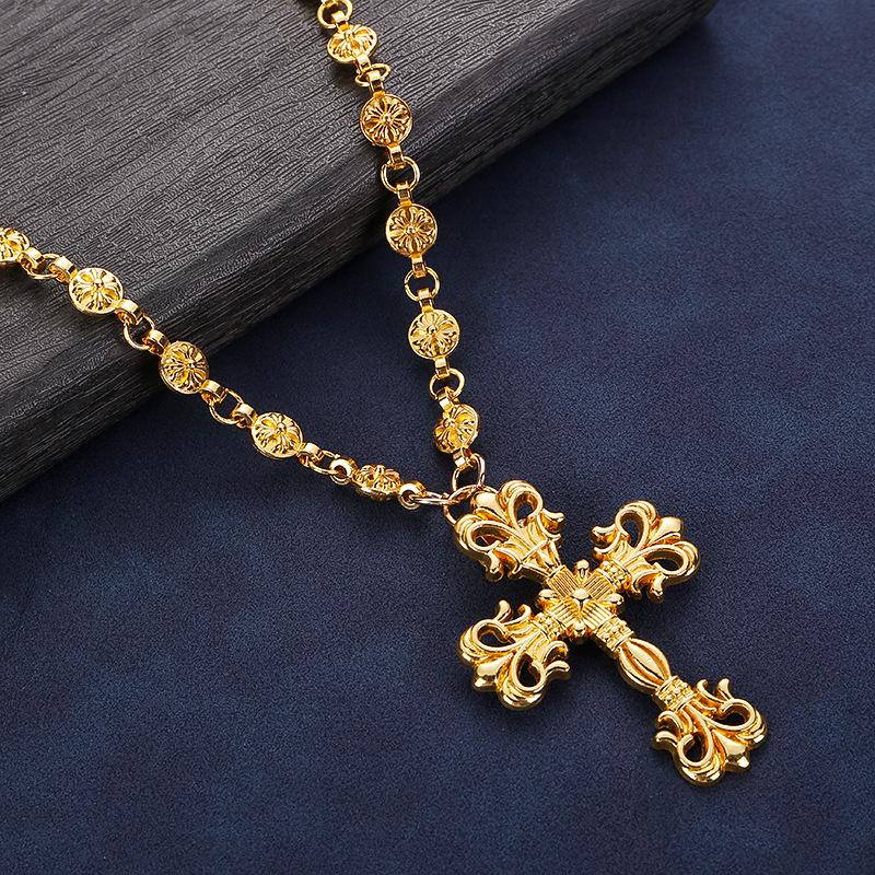 Vintage Hip Hop Streetwear Chain: Classic Valentine's Antique Silver Cross Pendant