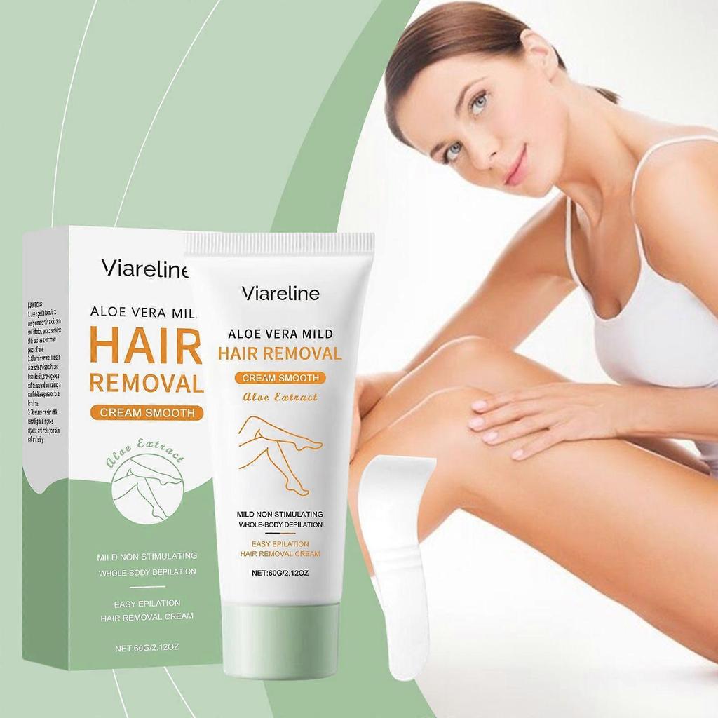 Viareline Aloe Vera Moisturizing Hair Removal Cream Gentle, Cleansing, Moisturizing, Smooth For Whole Body Skin