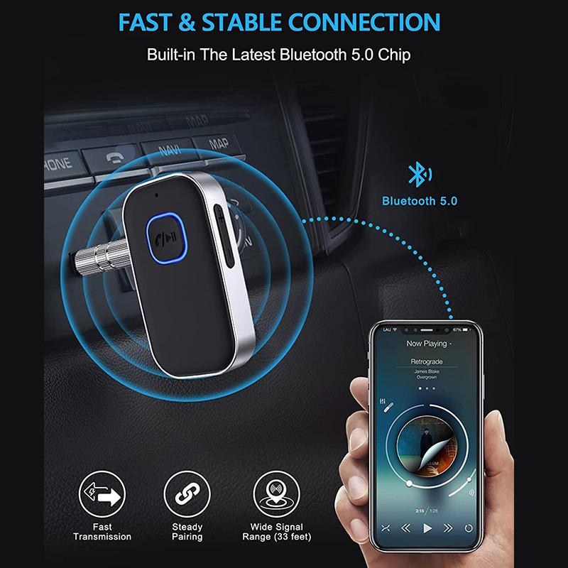 J22 Bluetooth Receiver with Microphone AUX 3.5mm Wireless Audio Bluetooth Converter for Car Audio Power Amplifier