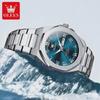 OLEVS Luxury Man Watch Classic Fashion Roman Scale Dual Calendar Waterproof Luminous Stainless Steel Original Quartz Wristwatch