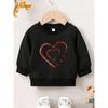 European Sizes A Easy Heart Print Design, a Versatile Round-Neck Sweatshirt for Kids Aged 0-2 Years, Durable, Wrinkle-Resistant, And Comfortable