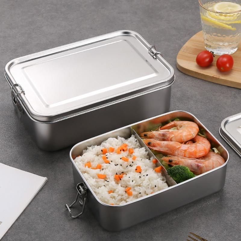 Stainless Steel Bento Box Metal Lunch Box Food Storage Containers with Lockable Clips Lunch Snack Boxes for Work,School