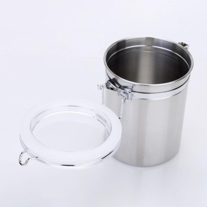 Multifunctional Steel Canister Set Steel Kitchen Storage Container Food Storage Sealed Canister with Clear Lid