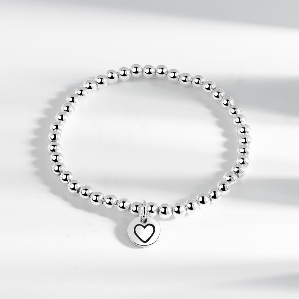 925 Silver Heart Bead Bracelet For Women Unique Design High End Versatile Fashionable Personalized Jewelry