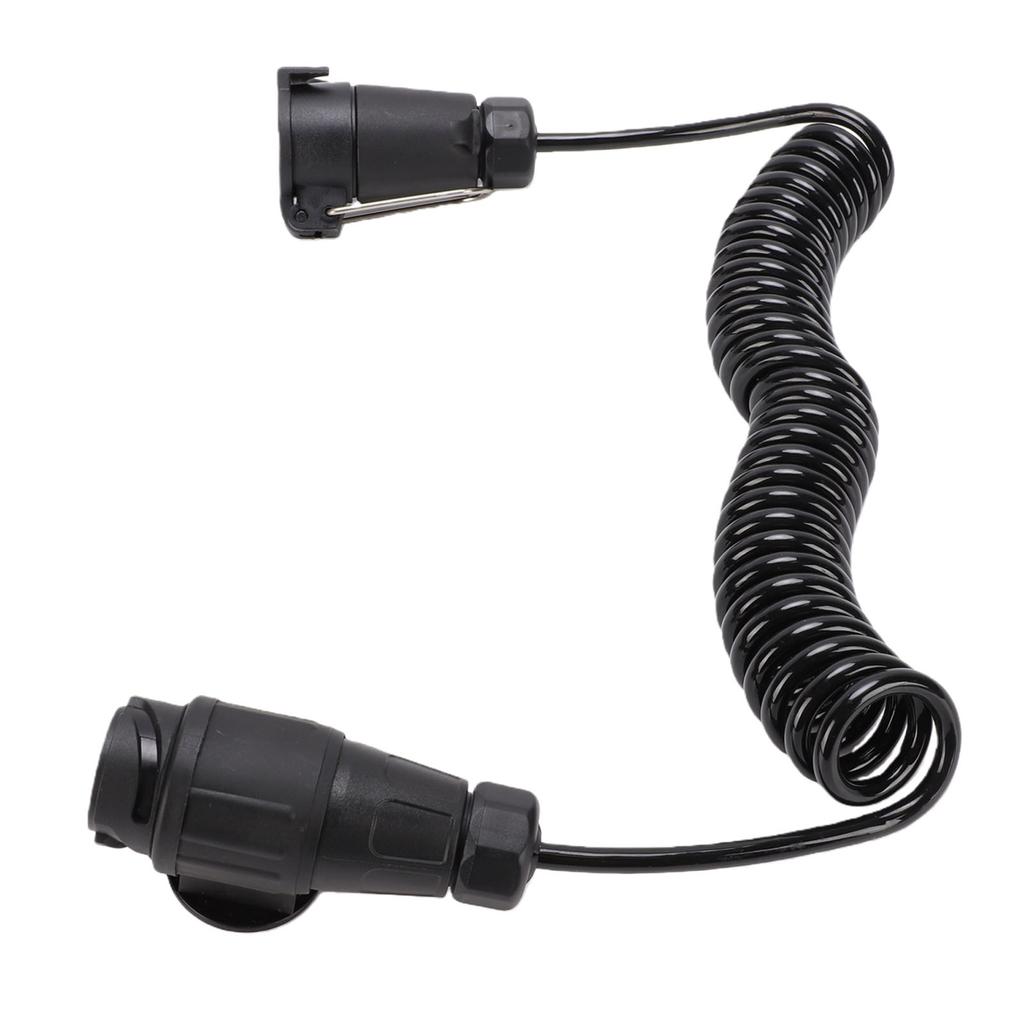 13 Pin Plug to 7 Pin Socket Trailer Power Extension Cable 9.84FT Coiled Trailer Wiring Adapter for RVs Trailers