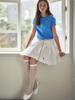 Leupeulle Zipper Flare Mini Skirt (White)
