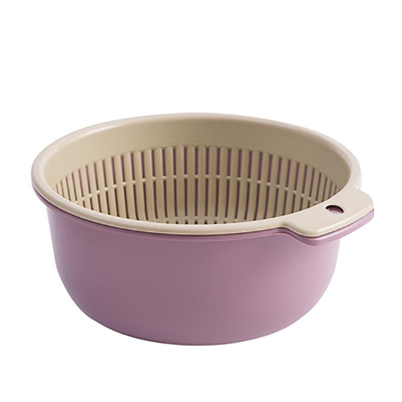 Kitchen Double-Layer Drain Basket Rotatable Storage Basket for Washing Vegetables Fruit Colander Baskets Kitchen Tools