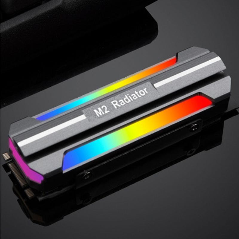 5V-3Pin ARGB AURA Sync Computer 2280 SSD M2 Radiator Aluminum PC RGB M.2 Nvme Cooler Heatsink Solid State Drive Heat Sink Cooler