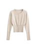 Autumn/Winter Slimming Round Neck Single-Breasted Cardigan Sweater