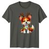 Corgi Reindeer Christmas Lights Holidays Unisexs Unisexs Graphic Tee Shirt