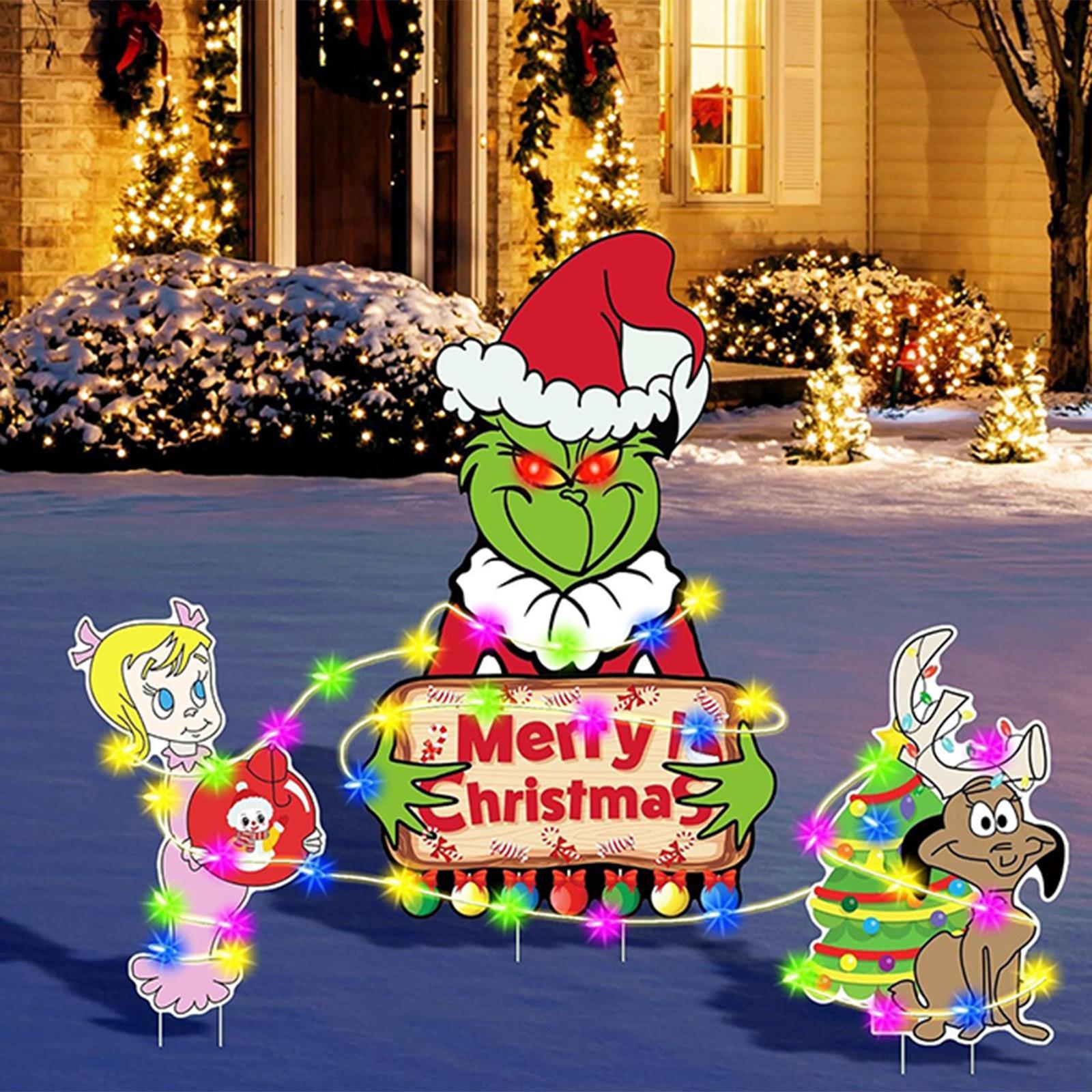 

Рождественские украшения, 1 шт. дворовые таблички с кольями, вывеска для рождественского декора сада, кража рождественского декора, товары для вечеринок, украшения на открытом воздухе One Size