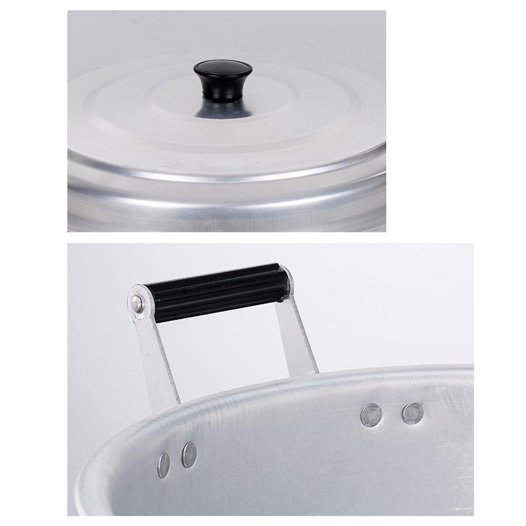 Aluminiowy garnek do gotowania z pokrywką i uchwytem, pogrubiony, o wysokiej wydajności wymiany ciepła, aluminiowy garnek kuchenny do gotowania