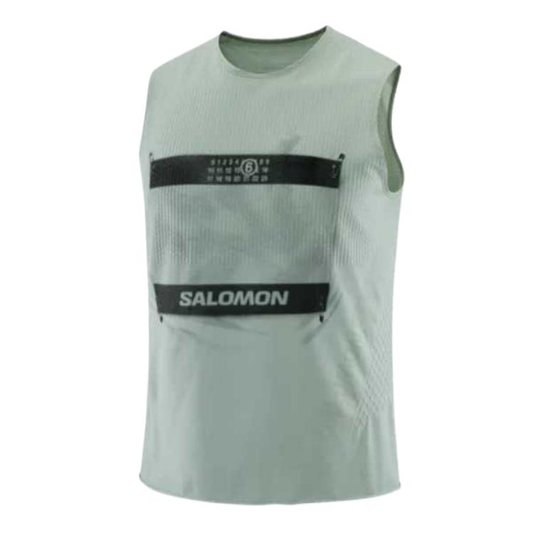 

Salomon Soft Comfortable Simple Vest Unisex Tops Green C26495 M