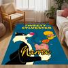 Looney Bold Bugs Bunny Artwork Customizable Name Floor Rug Office Rug Design for Bedrooms Living Rooms Playrooms Game Room Anti-slip Rug Anime Office