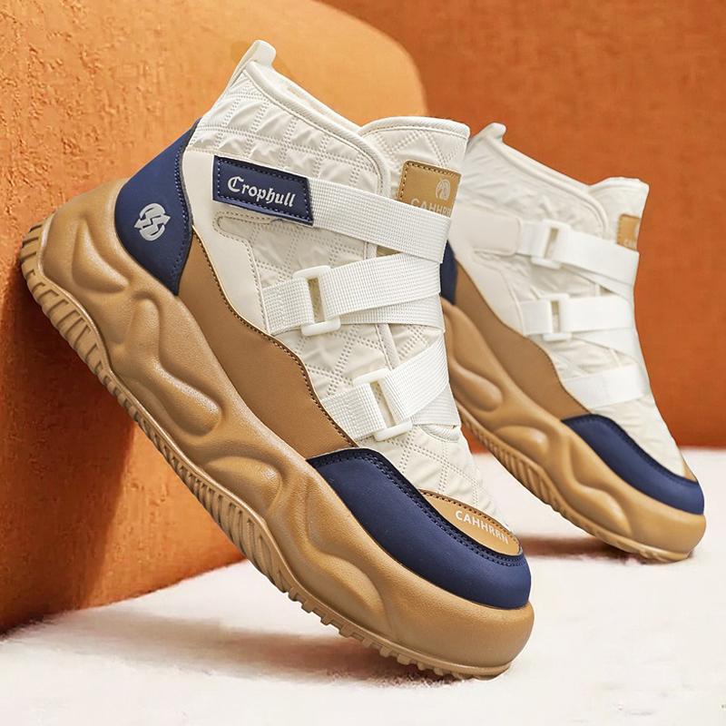 Vintersnöskor för män Håll värmen Bomullsskor Utomhus vandringsskor Plysch Varm Hög Ankel Boot Man Sneakers