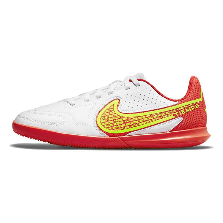 Nike Tiempo Legend 9 Jr. Club IC Slip Resistant Cushioning Abrasion Resistant Low top Kids  Soccer Shoes White Orange DA1332-176 35
