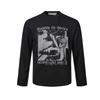 Mens Long Sleeve T Shirt American Retro Street Hip Hop Print Slim Fit Crew Neck Casual Top Teens