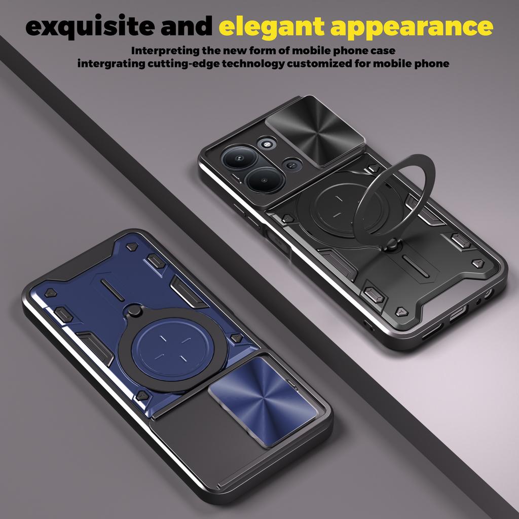 Dla Redmi 15C 171MM/Redmi 15C 173MM Obrotowa Przesuwana Osłona Obiektywu Magnetyczne Etui Ochronne na Telefon