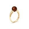 Bague - Pearls &amp; Colors - Véritable Perle d'Eau Douce 8-9 mm - Chocolat - Or Jaune 375/1000 - Bijou Femme