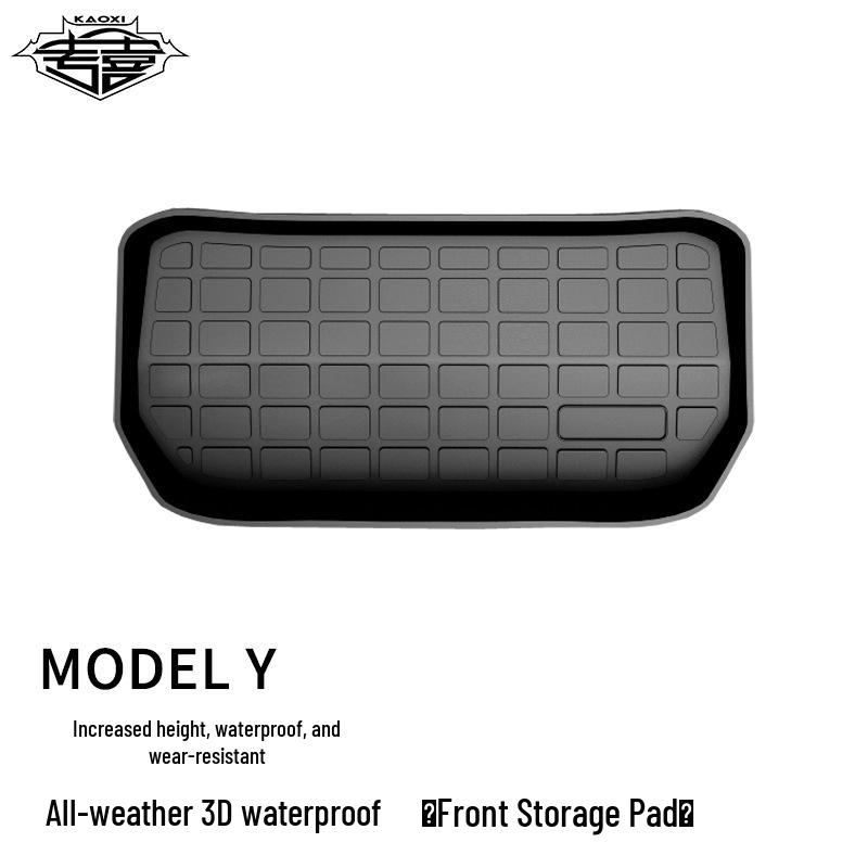 2022 Tesla Model Y TPE Non-Slip Wear-Resistant Foot Pads: 5/7-Seat Front & Rear Trunk Mats