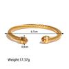 Yori Natural Stone Blue Turquoise Stainless Steel Ribbed Bracelet 18K Gold Plated Gift 2025 Gold PVD Plated Jewelry